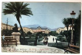 Nice France Public Garden Antique Postcard 1907 with Stamp - £6.24 GBP