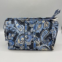 Vera Bradley 10.5&quot;x4&quot;x7&quot; Medium Clutch Cosmetic Bag Windsor Navy Pattern - $14.84