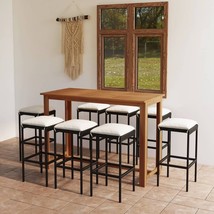  Garden Bar Set Black Solid Acacia Wood Medium Durable - $15,036.83 MXN
