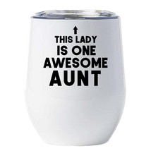 Awesome Aunt Tumbler 12oz Funny Ladies Wine Glass Christmas Gift For Her - £17.87 GBP