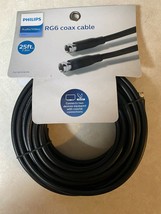PHILIPS RG6 Coaxial Cable 25 Ft Audio/Video Antenna Satellite F Screw On... - £2.59 GBP