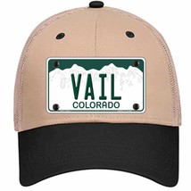 Vail Colorado Novelty Khaki Mesh License Plate Hat - £22.87 GBP