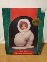 Vintage Santas Best Christmas Animated Snowbaby Girl Rolling Snowball In Box - £42.59 GBP