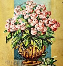 Christmas Greeting 1910s Postcard Embossed Flower Vase Gold Glittered PC... - €17,17 EUR