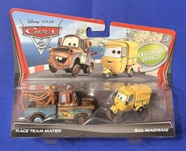 2-Pack Disney Pixar Cars 2 “RACE TEAM MATER” and “SAL MACHIANI” New In P... - £10.51 GBP