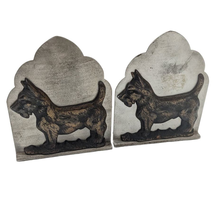 Steel and Cast Iron Scottish Terrier Dog Bookends Vintage - £55.38 GBP