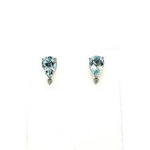 Natural Aquamarine Diamond Earrings 14k W Gold 3.35 TCW Certified $3,950 210755 - £1,020.85 GBP