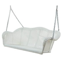 White Resin Wicker Porch Swing with 4-ft Hanging Chain - $11,448.12 MXN