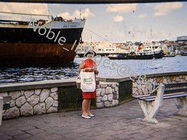1960 Holy Cross Ship at Port in Willemstad Curacao 35mm Slide - £4.25 GBP
