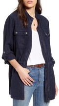 Treasure &amp; Bond Women Linen Blend Field Jacket Navy Night XS - £29.75 GBP