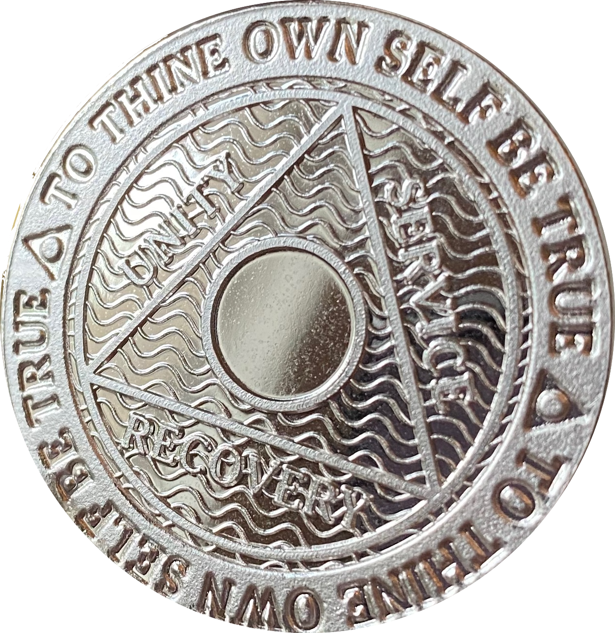 AA Medallion .999 Fine Silver Sobriety Chip Blank No Number Design