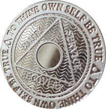 AA Medallion .999 Fine Silver Sobriety Chip Blank No Number Design - £30.36 GBP