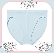 M Lt Blue Seamless Noshow Fullcover Victorias Secret High Leg Waist Brief Panty - £8.78 GBP
