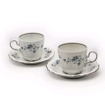 Johann Haviland Blue Garland Cups &amp; Saucers (2 Pair) Bavaria Germany Fla... - $14.95