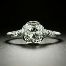 Solid 14k White Gold 1.25Ct Round Cut White Moissanite Engagement Ring in Size 6 - £209.07 GBP