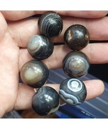 7 Antique INDO Tibetan Himalaya Agate Eye Bead Suleimani Agate 18-20mm - $4,392.86 MXN