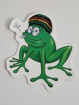 Smoking Frog Wearing Hat Cartoon Adult Theme Sticker Decal Color Embelli... - $2.30