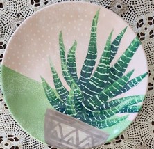 Zak Designs ~ Four (4) Melamine ~ Summer Cactus Design ~ 11&quot; Dia Dinner Plates - £29.89 GBP