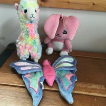 Lot of Plush Pink Animal Jam Long Eared Rabbit Pastel LOLA Llama &amp; Pastel FLITTE - £10.51 GBP