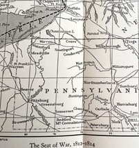 Map 1942 Seat Of War 1812-1814 10 x 9&quot; Military History Ephemera DWW6B - $368.14 MXN