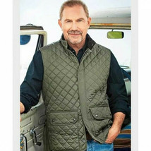 Yellowstone John Dutton Green Quilted Vest - £86.92 GBP