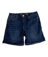 Seven7 Womens Shorts Adult Size 6 Dark Wash 7&quot; Inseam Stretch Blue Denim - £17.88 GBP