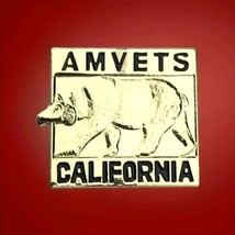 AMVETS California Bear Gold Tone Pin - $11.95