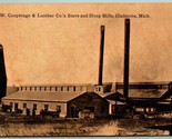 Cooperage and Lumber Co Mills Gladstone Michigan MI 1911 Sepia DB Postca... - $16.78
