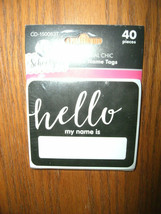 NEW &quot;hello my name is&quot; name tag self adhesive labels 3x2.5 in. 40 ct bla... - £2.36 GBP