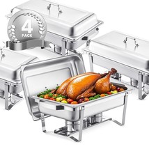 Stainless Steel Full Size Chafing Dish Buffet Set, 8 Qt Rectangle, 4-Piece - $172.99
