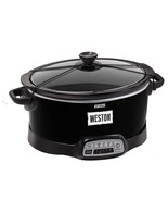Weston 03-2300-W 7 qt Programmable Slow Cooker with Latch Strap - $95.06 CAD