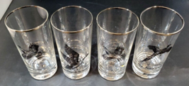 Set of 4 Vintage Federal Sportsman Fowl Drinking Glasses Goose, Grouse, Pheasant - $34.64