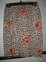 Floral Leopard Animal Print Pencil Skirt Cheetah Rockabilly Sz S Petite Pin-up - £7.89 GBP