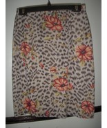 Floral Leopard Animal Print Pencil Skirt Cheetah Rockabilly Sz S Petite ... - £7.40 GBP