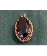 Ladies Antique 14KT GOLD Open Lace Brooch/Pendant w/ Large SMOKEY QUARTZ... - $10,178.52 MXN