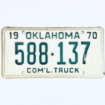 1970 United States Oklahoma Commercial Truck License Plate 588-137 - £14.50 GBP