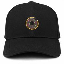 Trendy Apparel Shop Donut Patch Structured Youth Baseball Cap - Black - £15.27 GBP