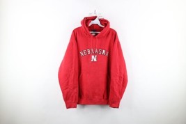 Vintage Mens Large Faded Spell Out University of Nebraska Hoodie Sweatshirt Red - £39.43 GBP