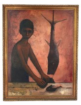 Antonio Gonzalez Orozco (1933 - 2020) Mexican Large Oil Painting Fisher Boy 1963 - £24,933.65 GBP