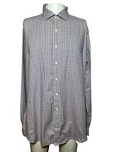 Ralph Lauren Button Down Shirt Men&#39;s XL Purple White Check Long Sleeve - AC - £20.70 GBP