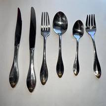 Oneida Golden Cube Kingswood Flatware Service for 7 Stainless/Gold 42 Pi... - $250.00