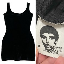 Vintage 80s Betsey Johnson Punk Label Velvet Mini Little Black Dress Siz... - $178.99