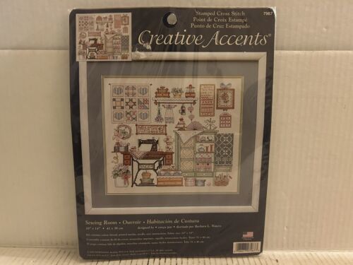 Dimensions Creative Accents Stamped Cross Stitch Kit "Sewing Room" #7967 (2002) - $21.77