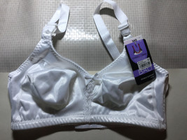 36D BALI White Satin Double Support Wirefree Women&#39;s Shiny T-Shirt CD Br... - $24.04