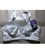 36D BALI White Satin Double Support Wirefree Women&#39;s Shiny T-Shirt CD Br... - $24.04