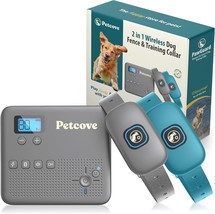 PetCove 2.4GHz Non-GPS Wireless Dog Fence &amp; 2 Remote Training Collars (O... - $34.99