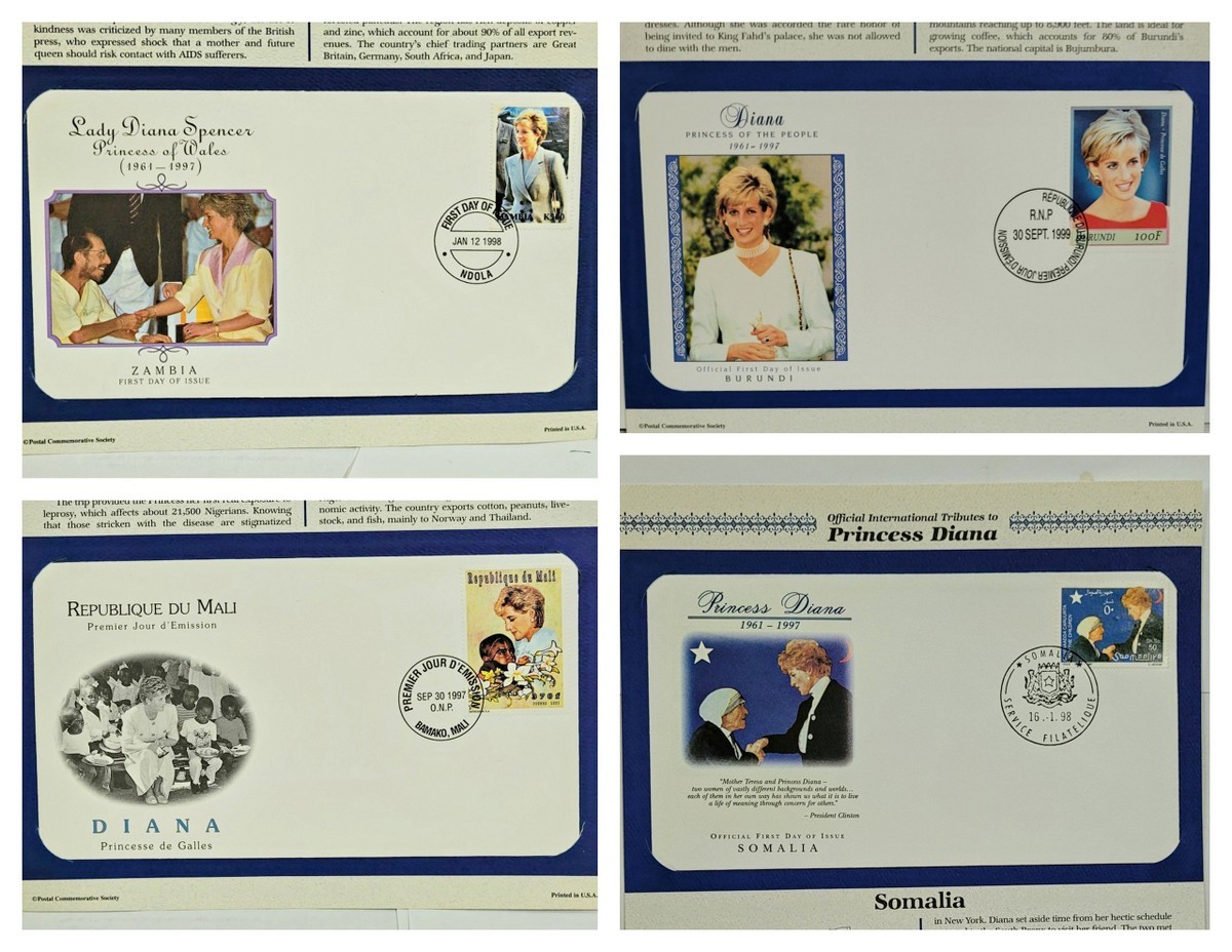 4 Princess Diana 1st Day Covers Royal Visits First Day Covers Lot 6 - $11.95