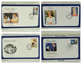 4 Princess Diana 1st Day Covers Royal Visits First Day Covers Lot 6 - £9.42 GBP