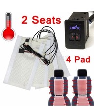 Universal 12V Carbon Fiber Car Seat Heater Kit (2 Seats/4 Pads) w/5-Leve... - $39.60