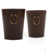 Shwaan Leather Round Trash Can/Dustbin/Studio Waste Basket/Multi purpose... - £212.67 GBP+